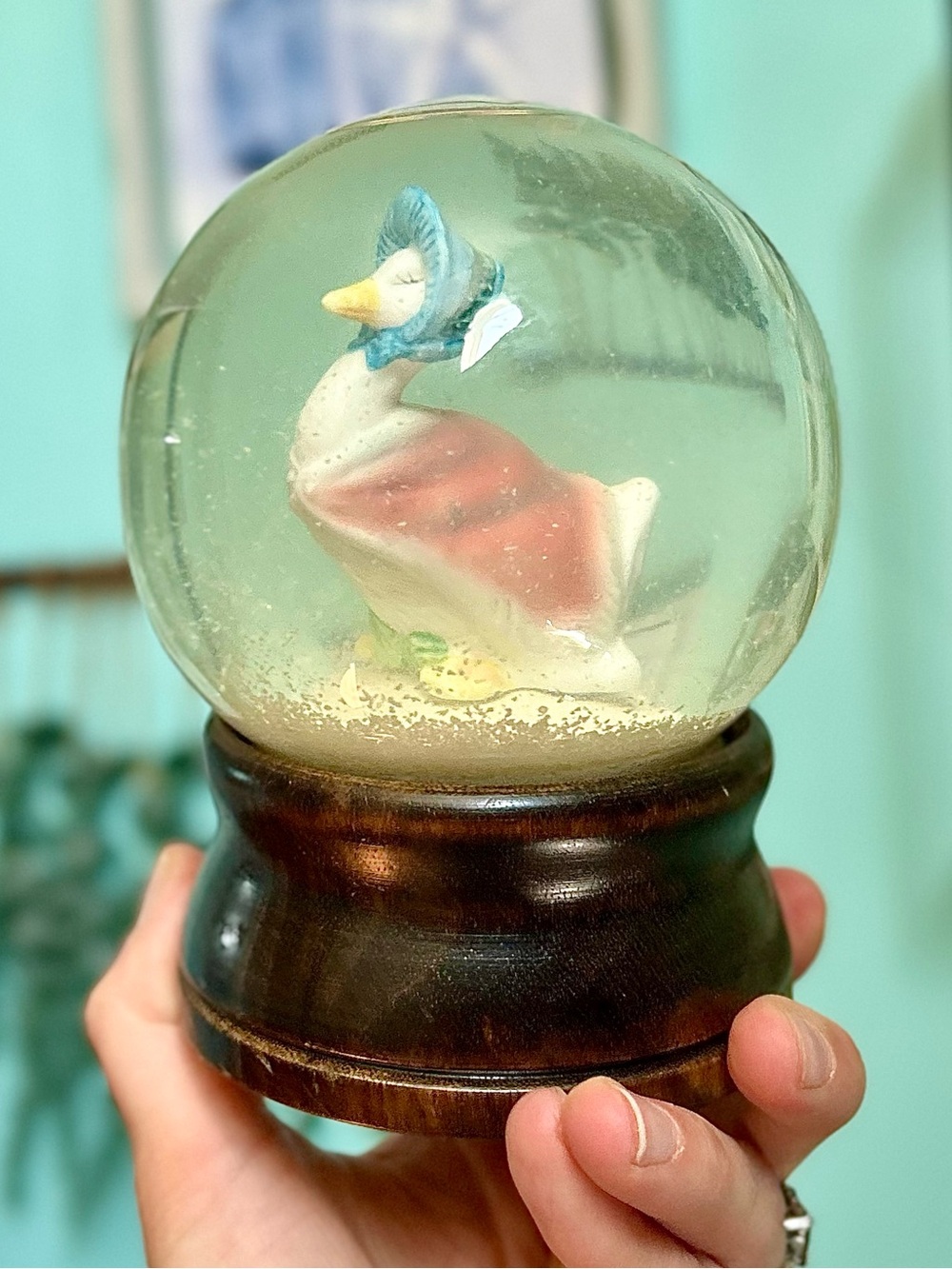 Vintage Musical Mama Goose Farmhouse Cottagecore Snowglobe by Schmid